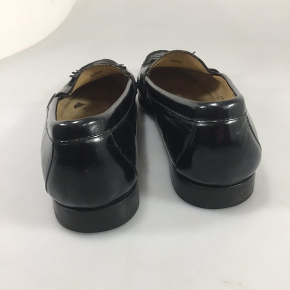 Cole Haan City Mens 12D Black Patent Leather Tassel Loafers 3506
